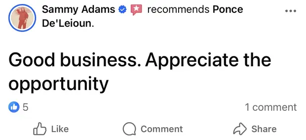 Sammy Adams recommendation